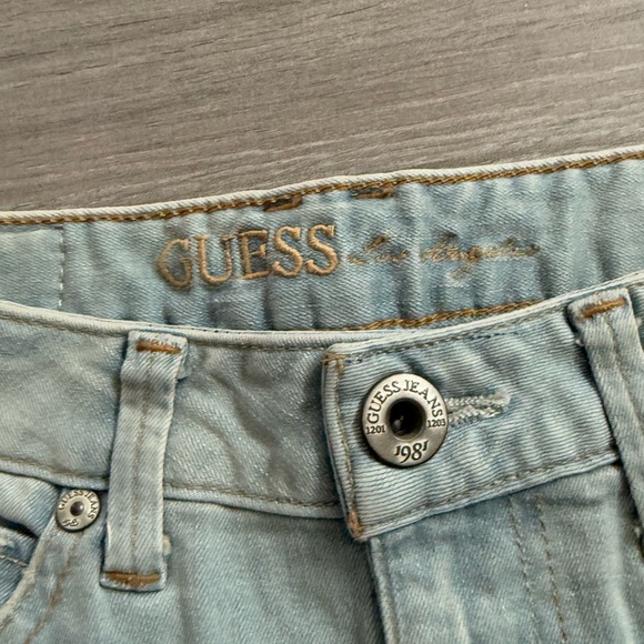 Vintage GUESS|y2K Vintage denim skirt with ruffles•••Light wash,coastal cowgirl - Picture 5 of 10